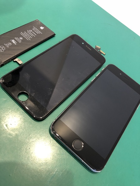 アイフォン6　画面とバッテリー二箇所同時修理！？！？