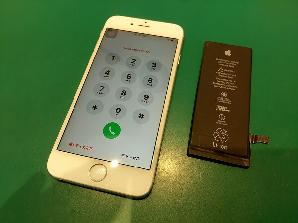 直ぐに電池切れ！ iPhone6 バッテリー交換　iPhone修理・買取・ガラスコーティングsmart365西宮本店