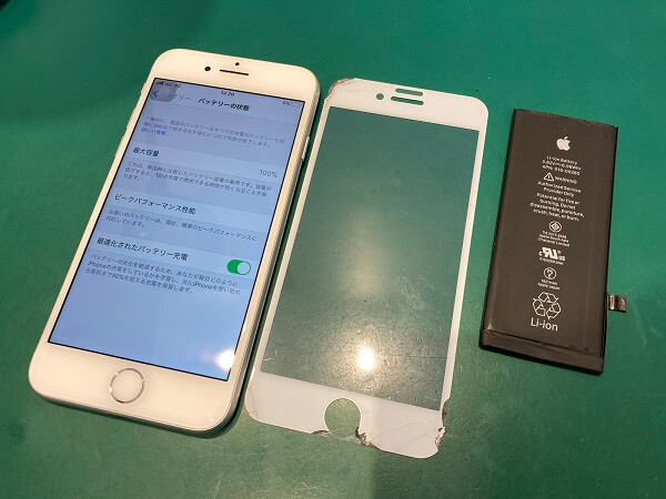 直ぐに電池切れ！ iPhone8 バッテリー交換+ガラスコーティング施工　iPhone修理・買取・ガラスコーティングsmart365西宮本店